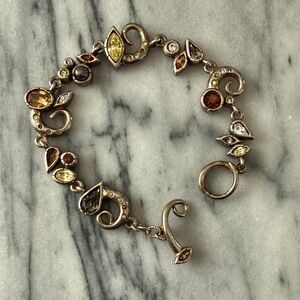 Chic Gemstone Swirl Bracelet in Gold and Silver